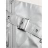 imageMakeMeChic Womens PU Leather Buckle Mini Skirt Drop Waisted Summer Y2K Zipper Club Bodycon SkirtsSilver