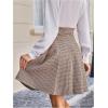 imageMakeMeChic Womens Plaid Mini Skirt Button Front Pleated A Line Flowy Elegant Houndstooth SkirtsMulticolor