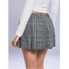 imageMakeMeChic Womens Plaid Pleated Mini Skirt Drop Waist A Line Skater Tartan Skirts Without BeltBlack and White
