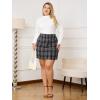 imageMakeMeChic Womens Plaid Skirt High Waisted Pencil Mini SkirtDark Grey