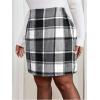 imageMakeMeChic Womens Plaid Skirt High Waisted Pencil Mini SkirtGrey