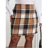 imageMakeMeChic Womens Plaid Skirt High Waisted Pencil Mini SkirtMulticolor