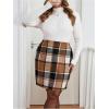 imageMakeMeChic Womens Plaid Skirt High Waisted Pencil Mini SkirtMulticolor