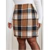 imageMakeMeChic Womens Plaid Skirt High Waisted Pencil Mini SkirtMulticolor