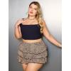 imageMakeMeChic Womens Plus Size Cheetah Print Mini Skirt Ruffle Tiered A Line Y2K Party SkirtsKhaki