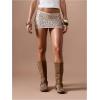 imageMakeMeChic Womens Sequin Mini Skirt Low Waisted Sparkly Micro Pencil SkirtGold