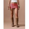 imageMakeMeChic Womens Sequin Mini Skirt Low Waisted Sparkly Micro Pencil SkirtRed