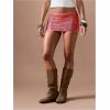 imageMakeMeChic Womens Sequin Mini Skirt Low Waisted Sparkly Micro Pencil SkirtRed