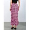 imageMakeMeChic Womens Silk Satin Polka Dots Midi Skirt Vintage Elegant Flowy Pencil Long SkirtsPink