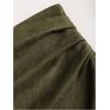 imageMakeMeChic Womens Suede Skirt Ruched Zip Back Bodycon Vintage Wrap Y2K Short SkirtsArmy Green