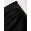 imageMakeMeChic Womens Suede Skirt Ruched Zip Back Bodycon Vintage Wrap Y2K Short SkirtsBlack