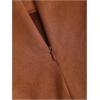 imageMakeMeChic Womens Suede Skirt Ruched Zip Back Bodycon Vintage Wrap Y2K Short SkirtsBrown