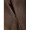 imageMakeMeChic Womens Suede Skirt Ruched Zip Back Bodycon Vintage Wrap Y2K Short SkirtsChocolate Brown