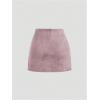 imageMakeMeChic Womens Suede Skirt Ruched Zip Back Bodycon Vintage Wrap Y2K Short SkirtsPink