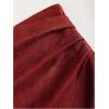 imageMakeMeChic Womens Suede Skirt Ruched Zip Back Bodycon Vintage Wrap Y2K Short SkirtsRed
