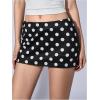 imageMakeMeChic Womens Y2k Mini Skirt with Shorts Underneath Skort Mini Micro Short SkirtsBlack Polka Dots