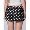 imageMakeMeChic Womens Y2k Mini Skirt with Shorts Underneath Skort Mini Micro Short SkirtsBlack Polka Dots