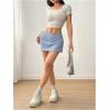 imageMakeMeChic Womens Y2k Mini Skirt with Shorts Underneath Skort Mini Micro Short SkirtsBlue