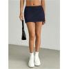 imageMakeMeChic Womens Y2k Mini Skirt with Shorts Underneath Skort Mini Micro Short SkirtsBlue B