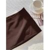 imageMakeMeChic Womens Y2k Mini Skirt with Shorts Underneath Skort Mini Micro Short SkirtsBrown
