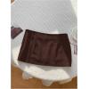 imageMakeMeChic Womens Y2k Mini Skirt with Shorts Underneath Skort Mini Micro Short SkirtsBrown