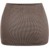 imageMakeMeChic Womens Y2k Mini Skirt with Shorts Underneath Skort Mini Micro Short SkirtsCoffee Brown