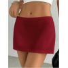imageMakeMeChic Womens Y2k Mini Skirt with Shorts Underneath Skort Mini Micro Short SkirtsRed