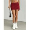imageMakeMeChic Womens Y2k Mini Skirt with Shorts Underneath Skort Mini Micro Short SkirtsRed