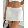 imageMakeMeChic Womens Y2k Mini Skirt with Shorts Underneath Skort Mini Micro Short SkirtsWhite Plain