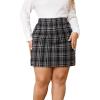 imageMakeMeChic Womens Plaid Skirt High Waisted Pencil Mini SkirtDark Grey