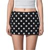imageMakeMeChic Womens Y2k Mini Skirt with Shorts Underneath Skort Mini Micro Short SkirtsBlack Polka Dots