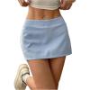 imageMakeMeChic Womens Y2k Mini Skirt with Shorts Underneath Skort Mini Micro Short SkirtsBlue
