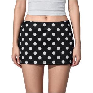 imageMakeMeChic Womens Y2k Mini Skirt with Shorts Underneath Skort Mini Micro Short SkirtsBlack Polka Dots
