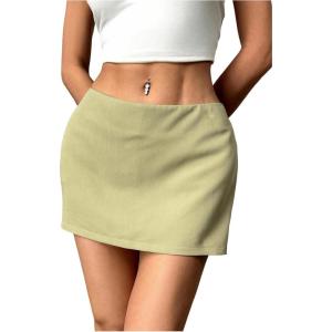 imageMakeMeChic Womens Y2k Mini Skirt with Shorts Underneath Skort Mini Micro Short SkirtsGreen