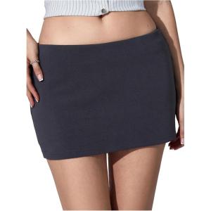 imageMakeMeChic Womens Y2k Mini Skirt with Shorts Underneath Skort Mini Micro Short SkirtsGrey