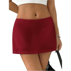 imageMakeMeChic Womens Y2k Mini Skirt with Shorts Underneath Skort Mini Micro Short SkirtsRed