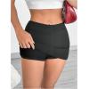 imageMakeMeChic Womens 2 Pack Mini Skirt with Shorts Zip Up Micro Skort Pencil SkirtsBurgundy