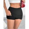 imageMakeMeChic Womens 2 Pack Mini Skirt with Shorts Zip Up Micro Skort Pencil SkirtsCoffee Brown
