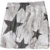 imageMakeMeChic Girls Star Glitter Sequin Mini Skirt Straight Hem Elastic Waist Party SkirtsSilver