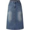 imageMakeMeChic Girls Y2k Denim Skirt Elastic High Waisted Jean Midi Skirts with Pocket 812 YearsDark Blue