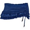 imageMakeMeChic Womens Cheetah Print Lace Skirt Ruched Drawstring Tiered Ruffle Y2k Mini SkirtsBlue
