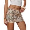 imageMakeMeChic Womens Floral Sequin Mini Skirt Drop Waisted Bodycon Summer Party Short SkirtsApricot