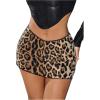imageMakeMeChic Womens Leopard Cheetah Print Sequin Mini Skirt Glitter Short Skirts Club OutfitsLeopard Brown