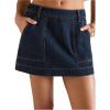 imageMakeMeChic Womens Mini Denim Skirt Low Waist Going Out Y2k Jean Mini Skirts with PocketsBlue