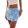 imageMakeMeChic Womens Sparkle Sequin Skirt Low Waist Glitter Mini Skirts Rave OutfitsLight Blue