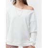 imageMakeMeChic Womens Off the Shoulder Sweatshirt Long Sleeve Oversized Sweatshirt Top