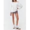 imageMakeMeChic Womens Off the Shoulder Sweatshirt Long Sleeve Oversized Sweatshirt Top