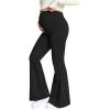 imageMakeMeChic Womens Maternity Pants Over The Belly Stretchy Work Pregnancy Flare Lounge TrousersBlack