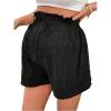 imageMakeMeChic Womens Maternity Shorts Elastic Waist Tie Front Wide Leg Shirred Pregnancy ShortsBlack