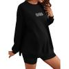imageMakeMeChic Womens Maternity Sweatshirt Oversized Long Sleeve Split Side Graphic Pullover Tee Tops Pregnancy Mama SweatshirtBlack